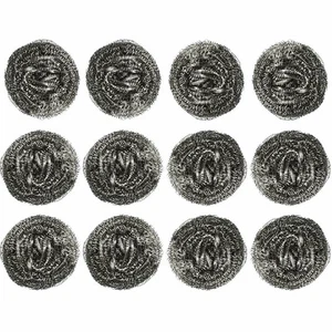 12 Pcs Stainless Steel Kitchen Cleaning Sponges Scouring Pad Steel Wool Scrubber - Picture 1 of 2