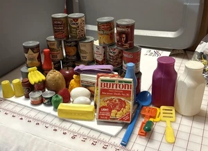 Lot 45 +Vtg Pretend Play Food Mini Boxes Cans Progreso Pasta Fruits, Pics Issues - Picture 1 of 24