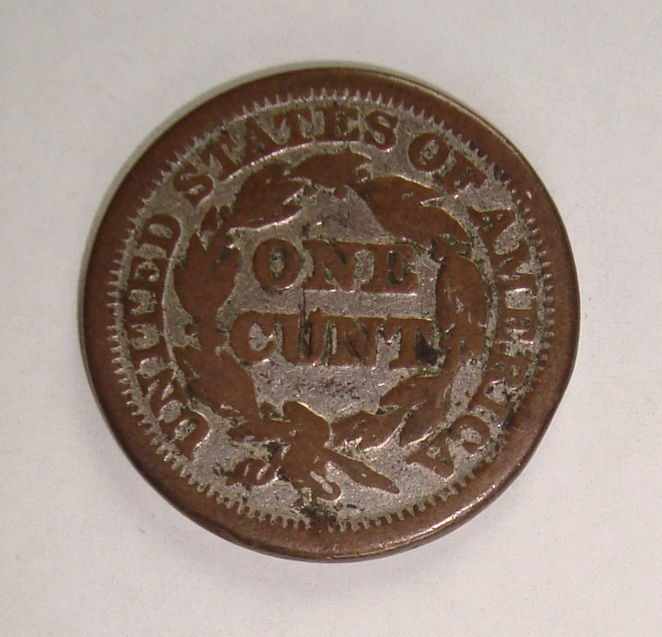 1851 cabelo trançado cobre centavo grande - ficha de bordel - Muito bom estado - Imagem 1 de 3