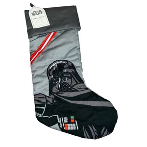 POTTERY BARN bambini Darth Vader Star Wars Natale ricamato grigio calza  - Foto 1 di 5