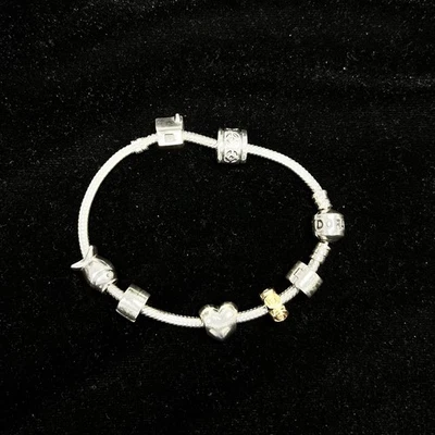Pandora Sterling Silver 925 Charm Bracelet, With 7 Pandora Charms, 32.2g, 7.5in - Image 1 of 4