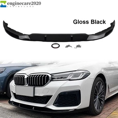 Alerón labial divisor delantero negro brillante para BMW Serie 5 G30 M Sport 2021-2023 Foto 1 de 4