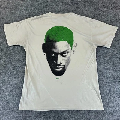 Camisa DE COLECCIÓN Dennis Rodman Nike Puntada Única Centro Swoosh Cara Ropa de Calle Y2K Foto 1 de 4
