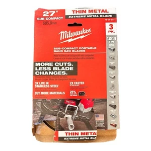 Milwaukee 48-39-0711 Extreme Thin Metal Sub-Compact Band Saw Blade, 2PK 12/14TPI - Picture 1 of 9