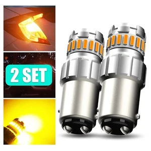 4X 1157 LED Bulbs Amber Turn Signal Light Canbus Ready 2057 2357 7528 BAY15D T - Picture 1 of 11
