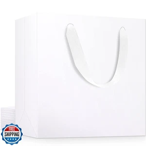 EUSOAR Large Gift Wrap Bags in Bulk, 12 Pack 12.5x4.5x11 inches Kraft Paper B - Picture 1 of 5