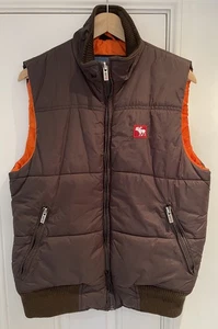 Abercrombie & Fitch Gilet Brown Padded Down & Feathers VGC Men’s Medium - Picture 1 of 8