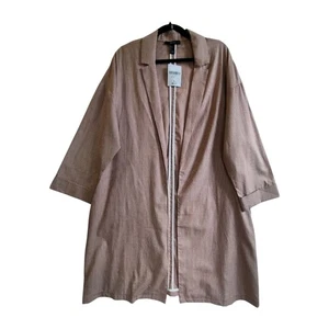 Giacca casual Forever 21 lunga stile blazer cotone leggero taglia large nuova con etichetta - Foto 1 di 11