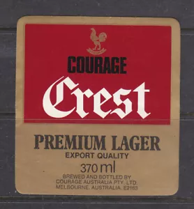 BEER LABELS: COURAGE CREST PREMIUM LAGER 370ml - Foto 1 di 1