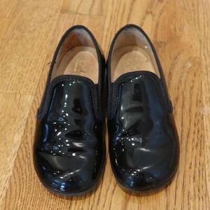 BEBERLIS boys black patent dress shoes loafers 24 slip on classic elegant spain - Picture 1 of 5
