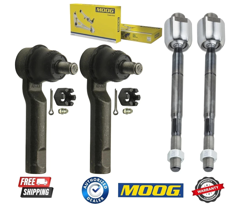 Extremo de barra de amarre de dirección delantera interior y exterior 4 piezas MOOG para Toyota 4Runner 10-19 Foto 1 de 1