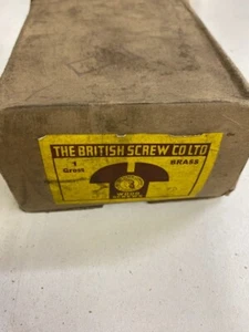 Box Brass Round Screws 3 1/2" x 12 British Screw CO Slotted Head Full Box of 144 - Picture 1 of 24