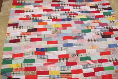 复古拼布疯狂被子机针上衣仅 72 英寸 x 55 英寸 — 第 1/4 张图片