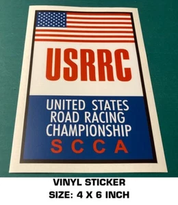 USRRC UNITED STATES ROAD RACING CHAMPIONSHIP SCCA VINYL DECAL STICKER - VINTAGE - Picture 1 of 2