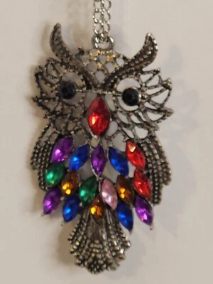 Marysol 猫头鹰项链无铅 24 英寸带 2 英寸扩展器龙虾爪闭合 — 第 1/4 张图片