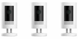 Ring Stick Up Cam with 1080p Color Night Vision, Battery, Mounts 3rd Gen White - Picture 1 of 9