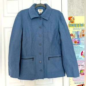 NWT Vintage Talbots Women’s Blazer Blue Aplaca wool size Large - Picture 1 of 10