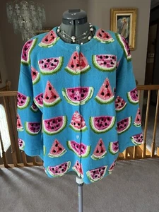 VTG Design Options L Philip Jane Watermelon Sweater Cardigan - Picture 1 of 7