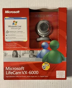 Webcam PC Microsoft LifeCam VX-6000 HD Wide Angle 3x Digital Zoom CPU Camera - Picture 1 of 7