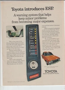 Anuncio de revista sistema de advertencia ESP Toyota 1974 original - Imagen 1 de 1