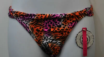 SO двусторонний оранжевый/розовый животных/твердый бикини верх или низ купальный костюм рекомендуемая розничная цена производителя $28 - Изображение 1 из 4