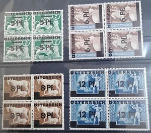 GERMANY  DEUTSCHES REICH WWII AUSTRIA 1945  Overprint Österreich block of 4 MNH - Picture 1 of 6