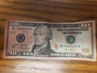 2013 Federal reserve note $10 Bill Red seal