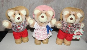 Vintage 1986 Wendy’s Furskins Bears (3) 7” Tall (Boone x2 & Hattie x1) - Picture 1 of 9