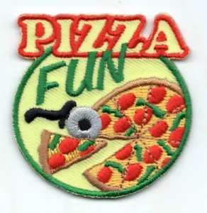 PIZZA SPASS Aufbügeln Aufnäher Lebensmittel - Bild 1 von 1