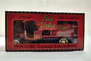 2001 True Value RC Ertyl 1919 GMC Tanker Truck Bank 1:30 Scale Diecast w/Box - Picture 1 of 22