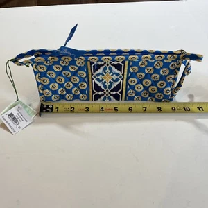 Vera Bradley Riviera blau kleine Schleife Kosmetikkoffer Tasche neu mit Etikett nicht mehr produziert 2008 - Bild 1 von 4