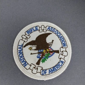 NRA National Rifle Association Of America White Embroidered Round Patch 3" - Picture 1 of 2