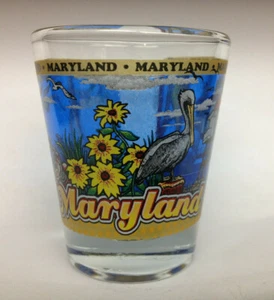 MARYLAND STATE WRAPAROUND SHOT GLASS SHOTGLASS NEW  - Picture 1 of 1