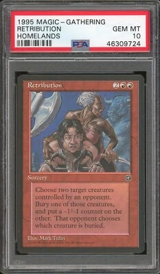 1995 Magic the Gathering MTG Homelands Retribution PSA 10 Pop 3 Mark Tedin - Image 1 of 2