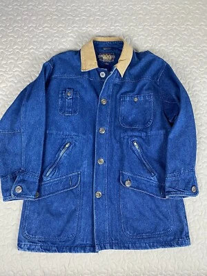 Ralph Lauren Chaps Vintage Azul Jean Denim Granero Tareas Chaqueta Para Hombres Talla M Abrigo Trabajo Foto 1 de 4