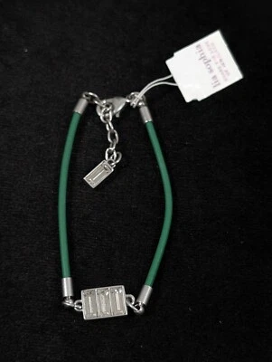 Pulseira de cristal Lia Sophia baguete verde cordão 7,5 polegadas NOVA - Imagem 1 de 4