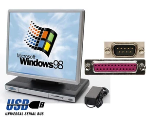 17" 43cm MONITOR MIT COMPUTER TK-5377 WINDOWS 98 USB LAN RS-232 LPT PARALLEL - Bild 1 von 7