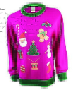 Forum Novelties Everything Christmas Pink Sweater, X-Large - 75841