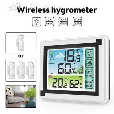 Weather station digital Thermometer Hygrometer In/Outdoor Temperature Sensor New - Image 1 of 4