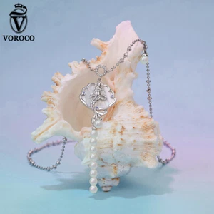 Genuino 925 Plata de Ley Para Mujer Cola de Sirena Delfín Colgante Dije Collar - Imagen 1 de 4