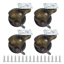 2 Inch Ball Caster Wheels with Brake, 4pcs Furniture Casters, Bronze Tone