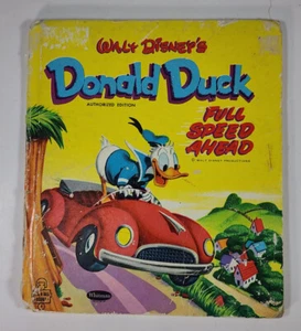 Vintage Tell A Tale Book Disney Donald Duck Full Speed Ahead - Foto 1 di 9