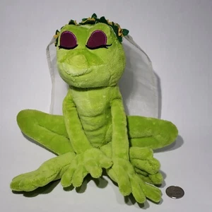 Disney Themenpark Merch Prinzessin Tiana Küssen magnetisch Plüsch Frosch Hochzeit Schleier - Bild 1 von 10