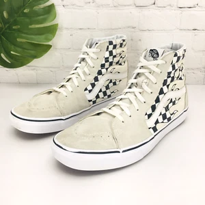 Vans Sk8-Hi Lite Skateschuhe Herren 12 Checker Board Flame Schwarz Weiß High Top - Bild 1 von 13