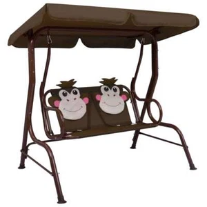 Kids Swing Bench with Canopy Outdoor Garden Patio Park Chair Seater - Picture 1 of 7