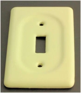 Ivory Ceramic Single Switch Plate - USA Tuscan Ceramics - Picture 1 of 1