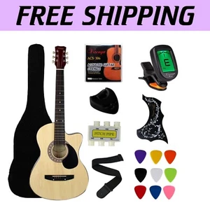 Versatile 38-Inch Natural Acoustic Guitar Set: Ideal for Beginners & Students! - Picture 1 of 8
