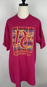 Camiseta de dormir vintage años 90 WASHINGTON DC XXL/TALLA ÚNICA rosa fucsia camiseta turística - Imagen 1 de 13