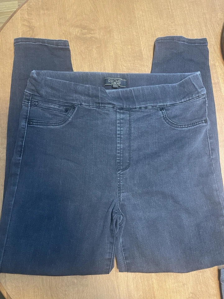 RACHEL RACHEL ROY DAMAS PULL UP MEZCLA DE ALGODÓN NEGRO LARGO JEGGINGS USADOS EN EXCELENTE ESTADO TALLA 10/30 Foto 1 de 3