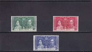 HONG KONG 1937 Coronation SG 137/139. Mint Never Hinged. - Picture 1 of 1